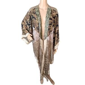 Vintage Spencer Alexis Plus 2X Patchwork Whimsigoth Crochet Back Duster Cardigan